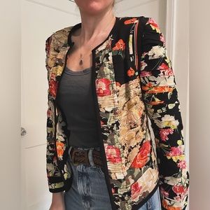 Zara women’s patchwork black blazer/jacket
